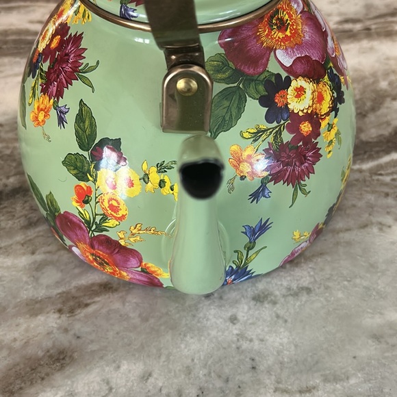 MacKenzie Childs 2 Quart Green Floral Market Teapot - Picture 5 of 9